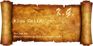Kiss Gellért névjegykártya