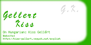 gellert kiss business card